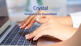  Presentation with keyboard - Presentation theme with data entry - hands typing on laptop keyboard background and a lemonade colored foreground