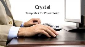  Presentation with desktop - Presentation theme enhanced with data entry - man in a business suit background and a white colored foreground