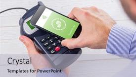  Presentation with web - Presentation theme featuring data entry - web against man using smartphone background and a light gray colored foreground