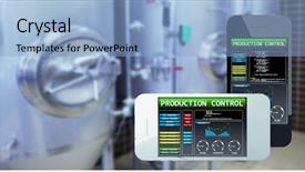  Presentation with smart - Colorful theme enhanced with food enginerring - smart phone with blank screen backdrop and a light blue colored foreground