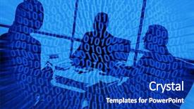  Presentation with data meeting - Presentation theme having data gathering - image of business people background and a royal blue colored foreground