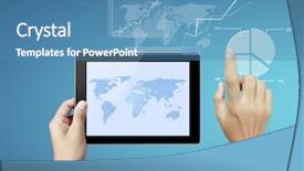  Presentation with touch screen - Presentation consisting of data graphs - touch screen touch- tablet background and a  colored foreground