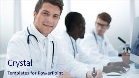  Presentation with laboratory - Amazing presentation theme having data in the laboratory journal backdrop and a sky blue colored foreground