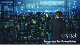  Presentation with data management - Presentation design enhanced with data management - businessman drawing business statistics background and a wine colored foreground