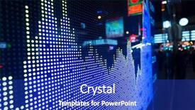  Presentation with market data - Presentation theme with data management - display of stock market quotes background and a cobalt blue colored foreground