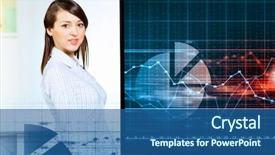  Presentation with data management - Slides enhanced with data management - image of young woman making background and a ocean colored foreground