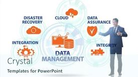  Presentation with data management - Slide set with data-management-concept-with-business background and a sky blue colored foreground