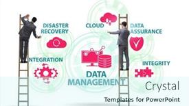  Presentation with data management - Presentation theme enhanced with data-management-concept-with-business background and a cool aqua colored foreground