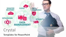  Presentation with data management - Presentation theme having data-management-concept-with-business background and a white colored foreground