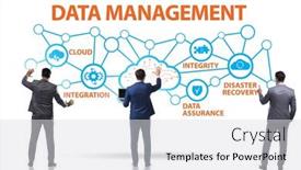  Presentation with data management - Presentation design enhanced with data-management-concept-with-business background and a light gray colored foreground