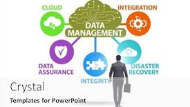  Presentation with data management - Slide deck with data-management-concept-with-business background and a white colored foreground