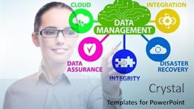  Presentation with data management - Slides with data-management-concept-with-business background and a  colored foreground