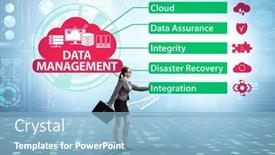  Presentation with data management - Presentation featuring data-management-concept-with-business background and a light blue colored foreground