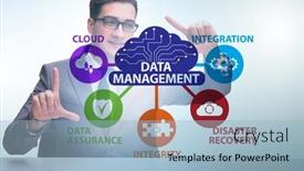  Presentation with data management - Presentation theme enhanced with data-management-concept-with-business background and a light blue colored foreground