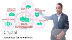  Presentation with data management - Slide deck featuring data-management-concept-with-business background and a white colored foreground