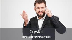  Presentation with phone - Amazing presentation theme having data maning - serious businessman talking backdrop and a dark gray colored foreground
