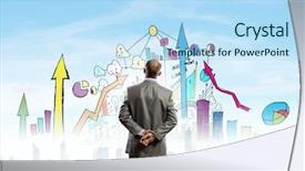  Presentation with retail - Colorful PPT layouts enhanced with retail planning - rear view of businessman looking backdrop and a light blue colored foreground