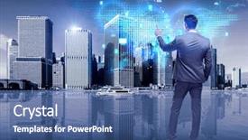  Presentation with data mining - PPT layouts having data mining - businessman in cloud computing concept background and a ocean colored foreground