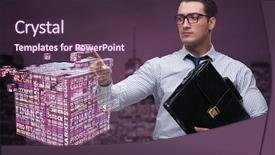  Presentation with data mining - Beautiful theme featuring data mining - businessman pressing virtual buttons backdrop and a tawny brown colored foreground