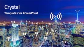  Presentation with data mining - Beautiful PPT theme featuring data mining - internet of things concept backdrop and a navy blue colored foreground