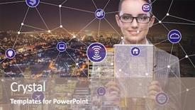  Presentation with data mining - Audience pleasing theme consisting of data mining - internet of things concept backdrop and a coral colored foreground