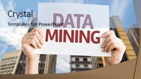  Presentation with data mining - Beautiful PPT layouts featuring data mining card with cityscape backdrop and a light blue colored foreground
