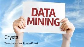  Presentation with data mining - Slide set featuring data mining card with sky background and a light blue colored foreground