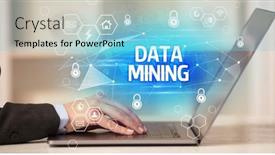  Presentation with data mining - PPT theme having data-mining-inscription-on-laptop background and a light blue colored foreground