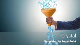  Presentation with monetization - Presentation design consisting of data monetization concept with funnel background and a seafoam green colored foreground