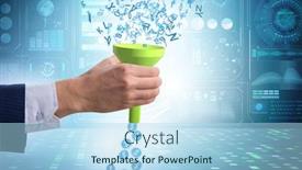  Presentation with monetization - Slide set with data monetization concept with funnel background and a light blue colored foreground