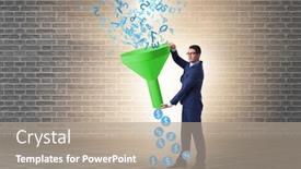  Presentation with monetization - Audience pleasing PPT layouts consisting of data monetization concept with funnel backdrop and a coral colored foreground