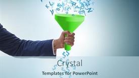  Presentation with monetization - Beautiful slide set featuring monet - data monetization concept with funnel backdrop and a sky blue colored foreground