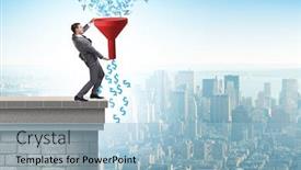  Presentation with monetization - PPT layouts having data-monetization-concept-with-funnel background and a light blue colored foreground