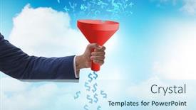  Presentation with monetization - Presentation featuring data-monetization-concept-with-funnel background and a cool aqua colored foreground