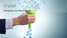  Presentation with monetization - Amazing slide deck having data-monetization-concept-with-funnel backdrop and a sky blue colored foreground