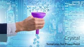  Presentation with monetization - Cool new PPT layouts with data-monetization-concept-with-funnel backdrop and a light blue colored foreground