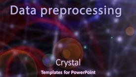  Presentation with machine learning - PPT theme consisting of data-preprocessing-the-process background and a wine colored foreground