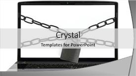  Presentation with data privacy - Theme enhanced with data privacy - computer bound with chain background and a light gray colored foreground