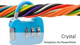  Presentation with data privacy - Audience pleasing presentation consisting of data privacy - computer cable and lock isolated backdrop and a white colored foreground