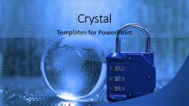  Presentation with data privacy - Theme featuring data privacy - lock and network cable background and a light blue colored foreground