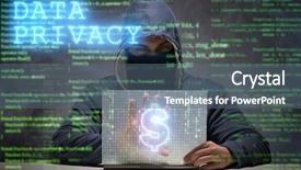  Presentation with data privacy - Audience pleasing PPT layouts consisting of data privacy concept with hacker backdrop and a ocean colored foreground
