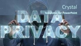  Presentation with data privacy - Amazing presentation design having data privacy concept with hacker backdrop and a ocean colored foreground