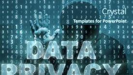  Presentation with data privacy - Beautiful presentation featuring data-privacy-concept-with-hacker backdrop and a ocean colored foreground