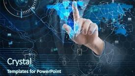  Presentation with social networks - Presentation theme featuring data profiling - man in social networks concept background and a navy blue colored foreground