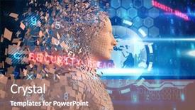  Presentation with data design - PPT layouts featuring data profiling - profile view of brown pixelated background and a coral colored foreground