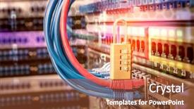  Presentation with data protection - Colorful PPT theme enhanced with data protection concept with padlock backdrop and a red colored foreground