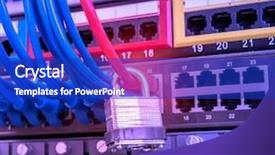  Presentation with data protection - Slide set consisting of data protection concept with padlock background and a royal blue colored foreground