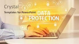  Presentation with data protection - Audience pleasing slide deck consisting of data-protection-inscription-on-laptop backdrop and a lemonade colored foreground