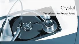  Presentation with recovery - Colorful theme enhanced with data recovery - computer hard drive backdrop and a white colored foreground