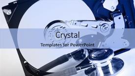  Presentation with equipment - Cool new presentation theme with data recovery - computer hard drive backdrop and a light blue colored foreground